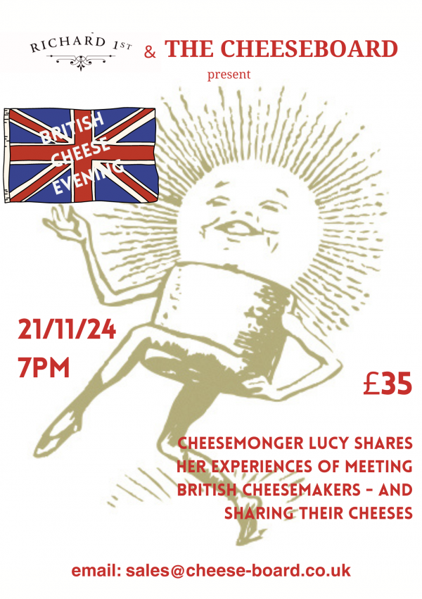 Union Jack advert for British cheese evening