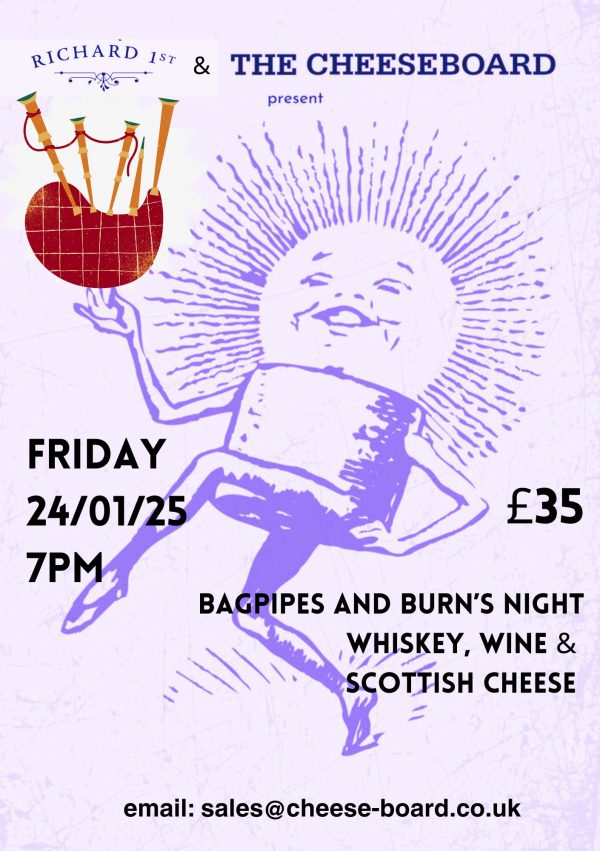 Bagpipes and Burns Scottish cheese night