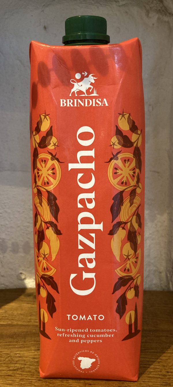 Orange packet of Brindisa Tomato Gazpacho 1L